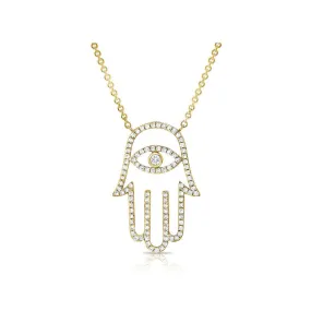 Diamond Hamsa Pendant