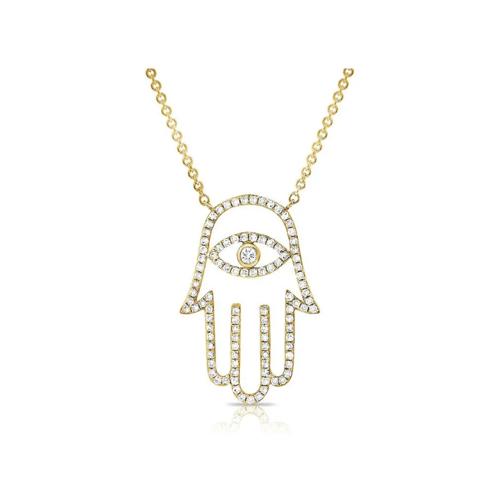 Diamond Hamsa Pendant