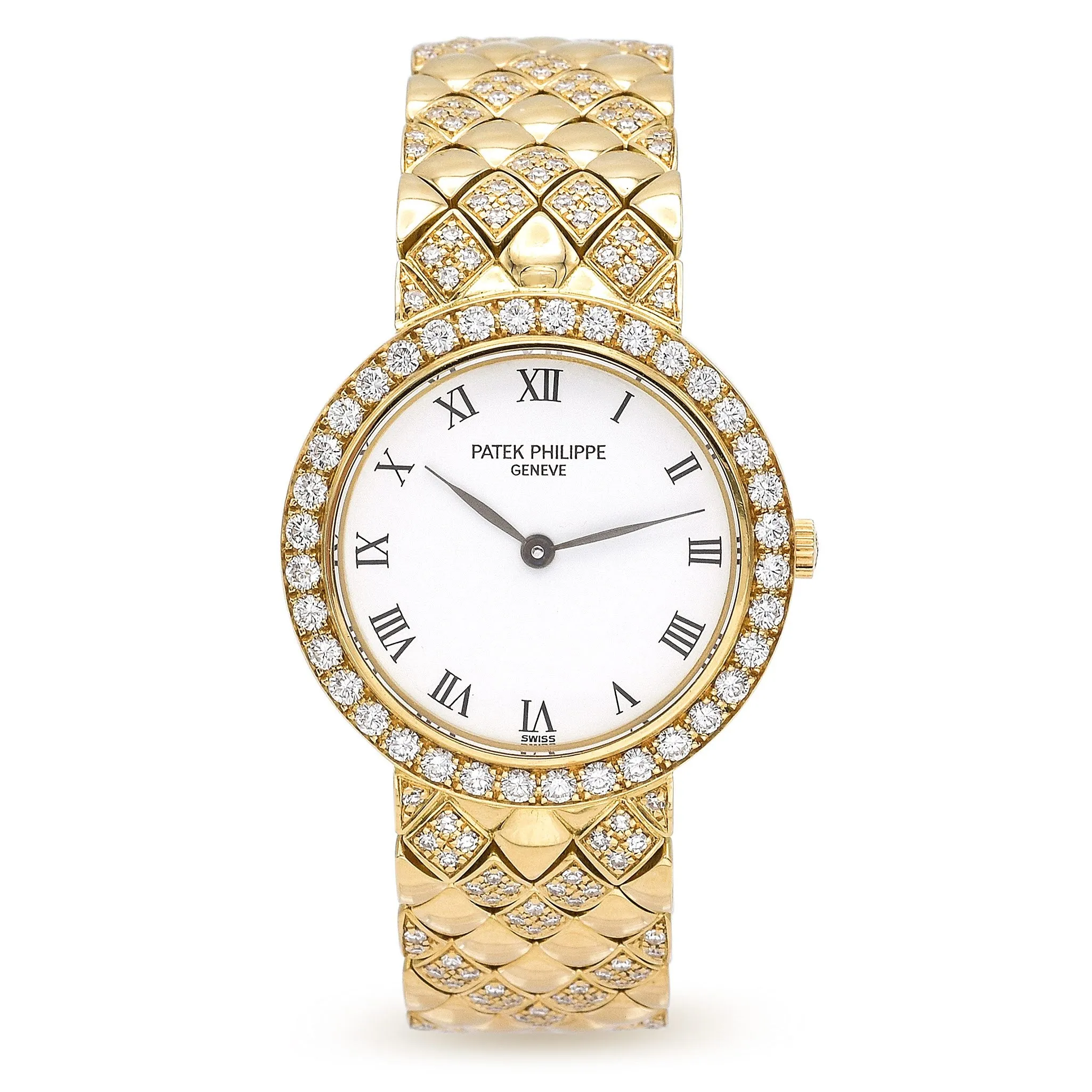 Estate Patek Philippe Calatrava 18K Gold Diamond Women's Watch