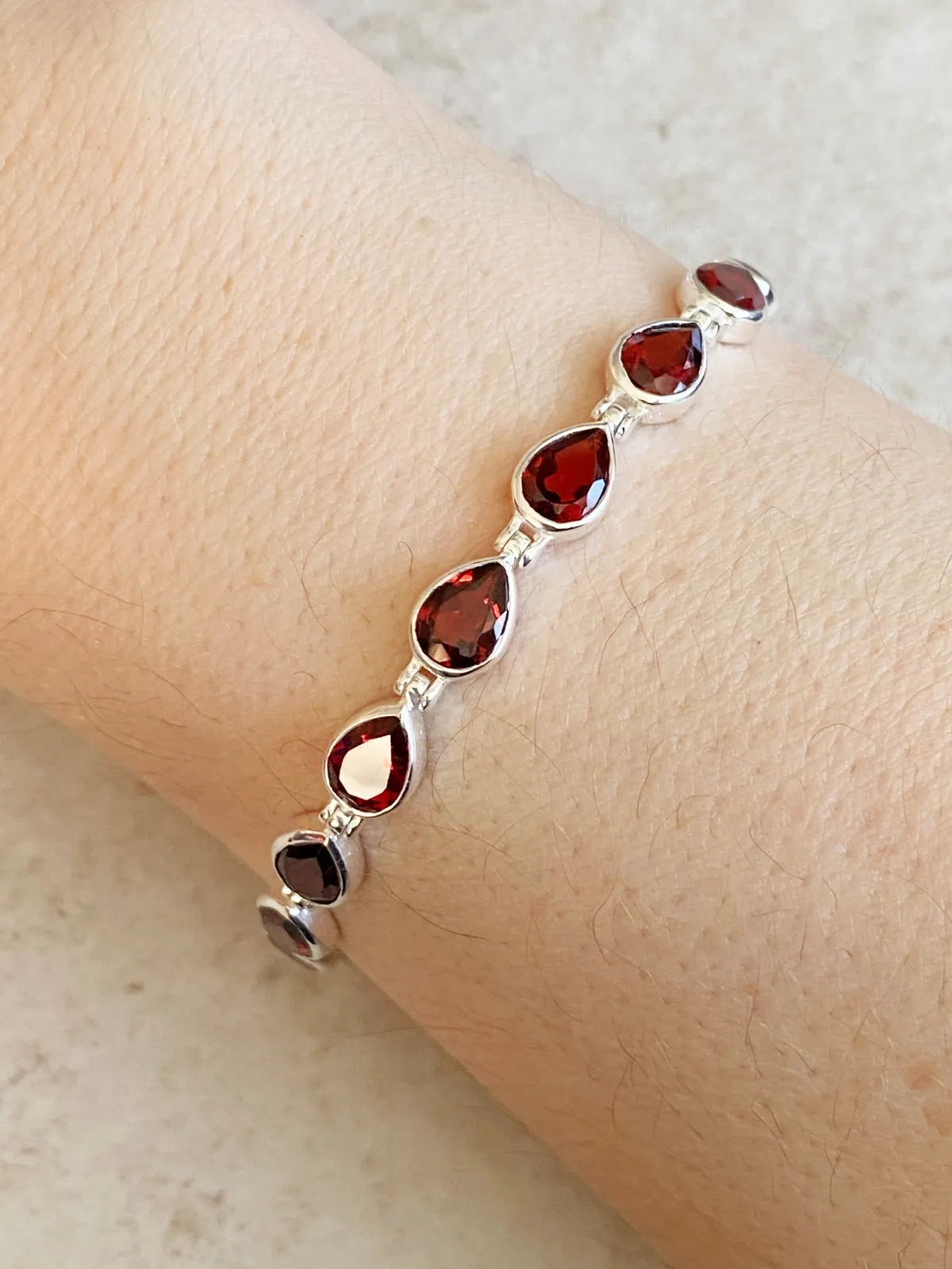 Faceted Teardrop Gemstone Bracelets