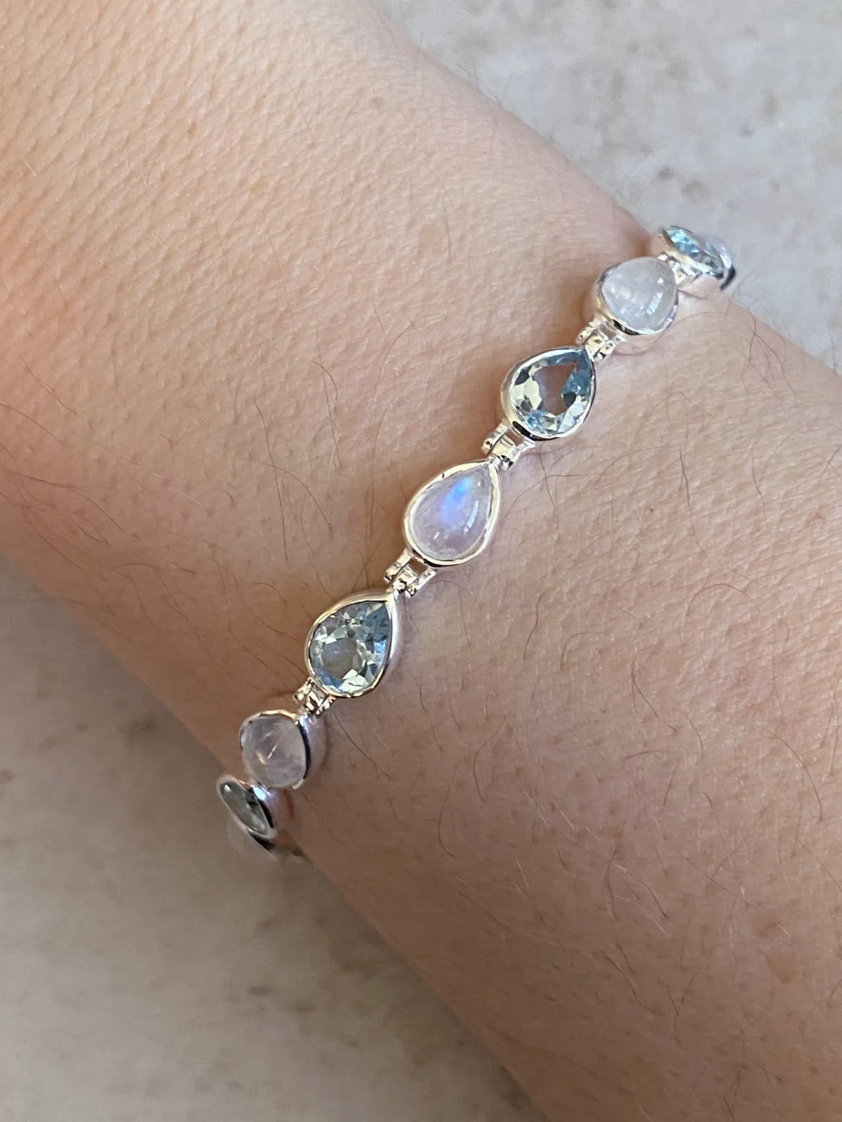 Faceted Teardrop Gemstone Bracelets