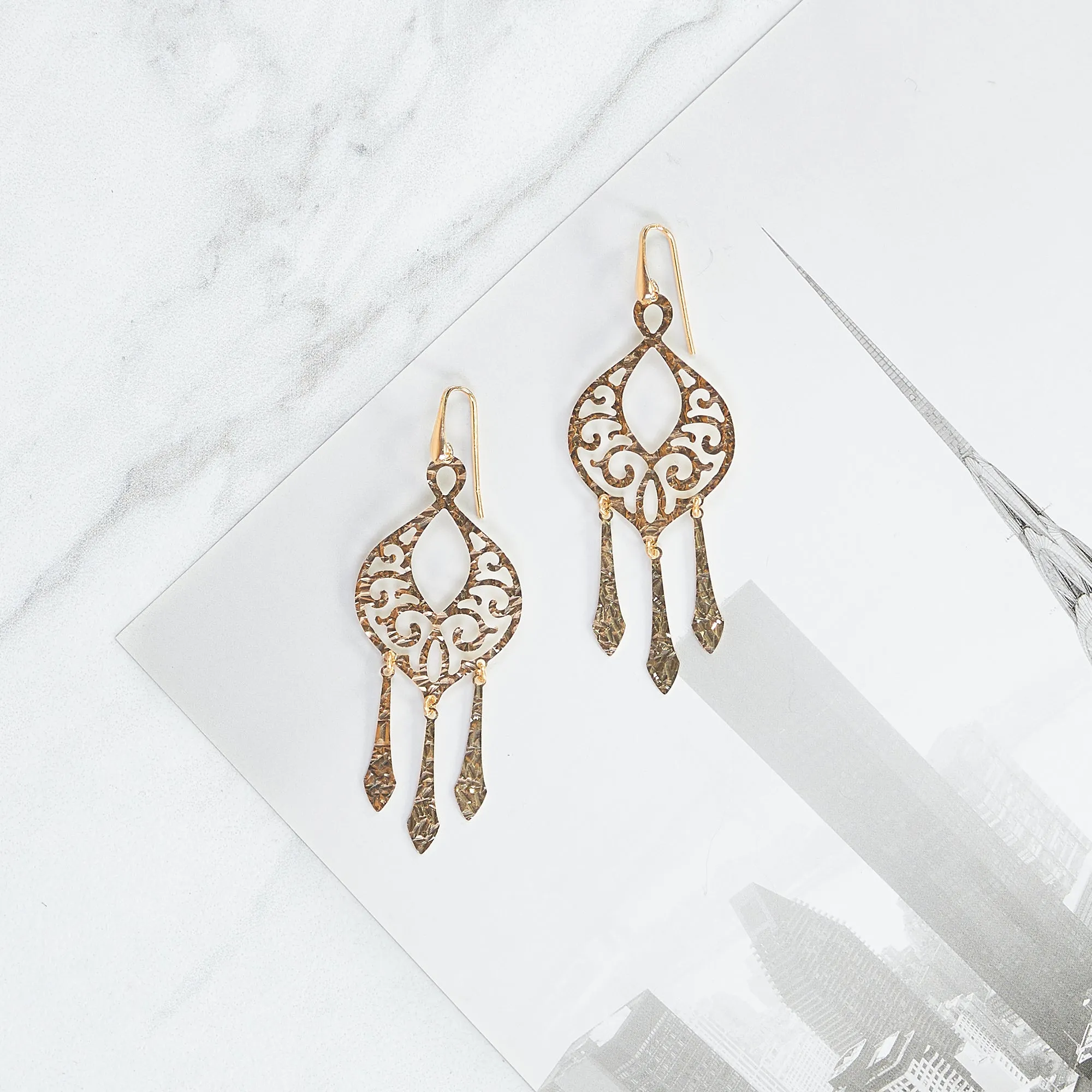 Filigree Chandelier Drop Earring