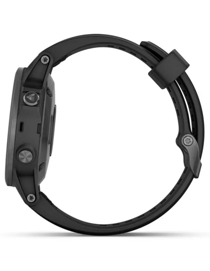 Garmin Fenix 5S Plus Sapphire Multisport Watch - Black Case - Black Strap - 42mm