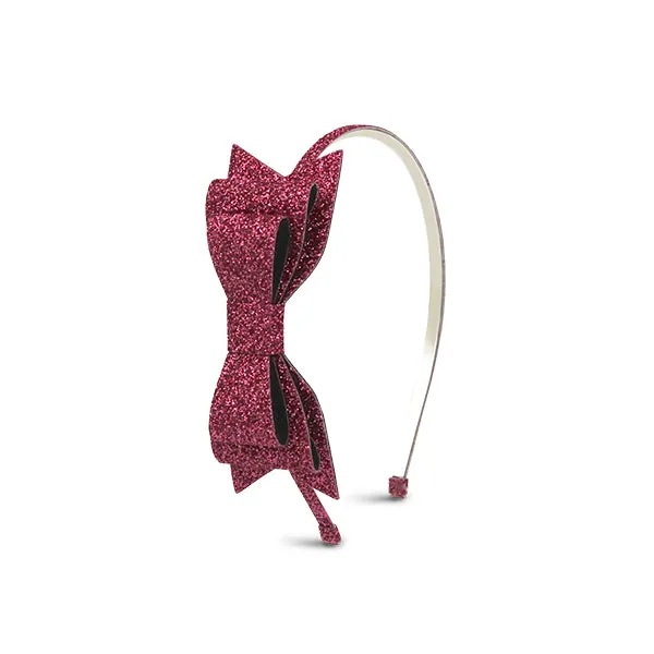 Glitter Bow Headband, Pink