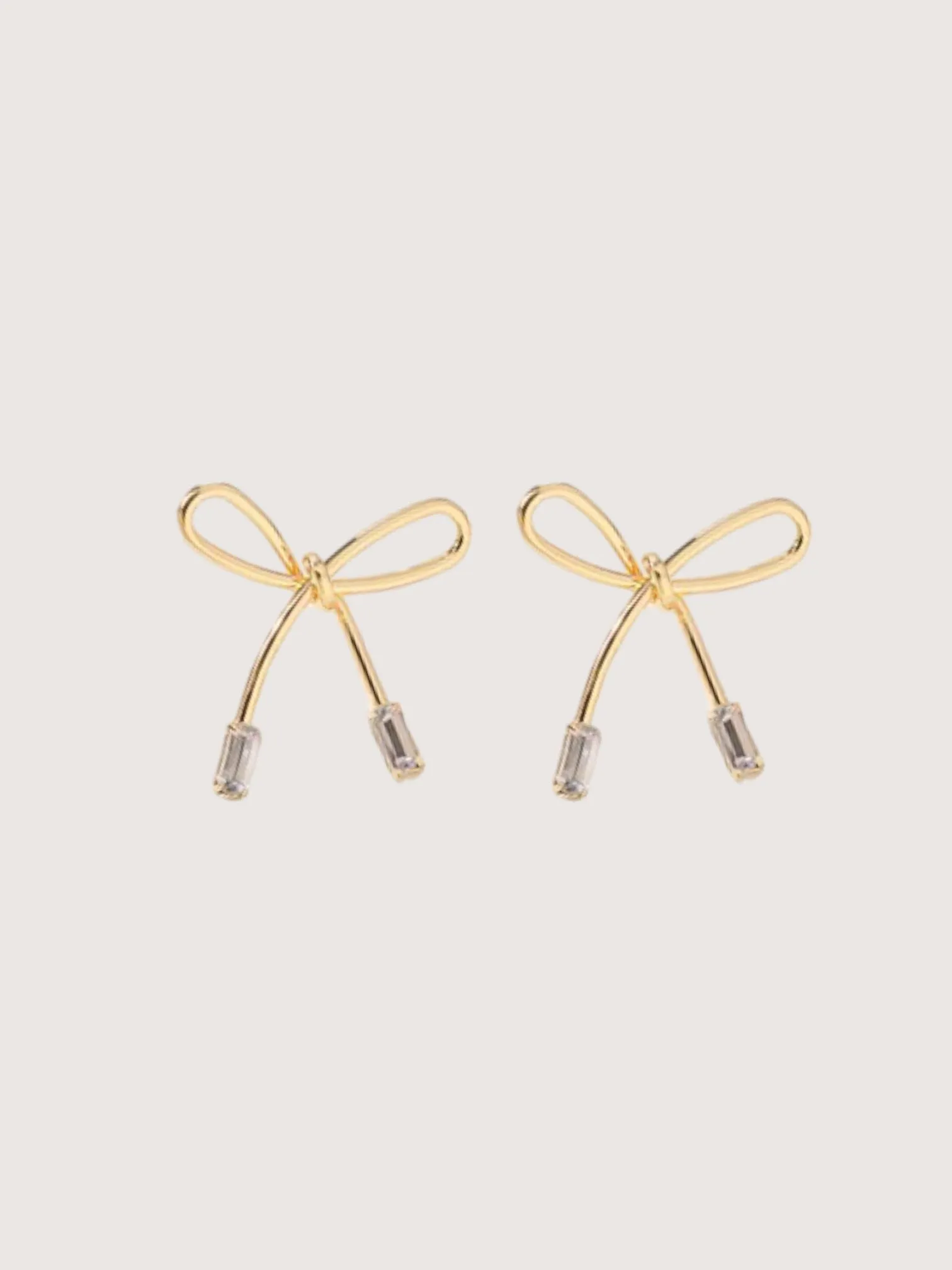 Gold Bow Earring