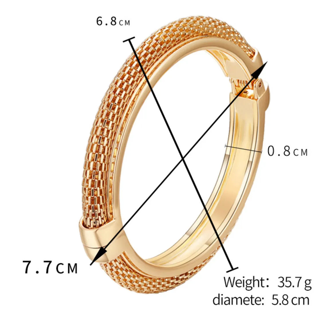 Gold plated mesh bangle bracelets