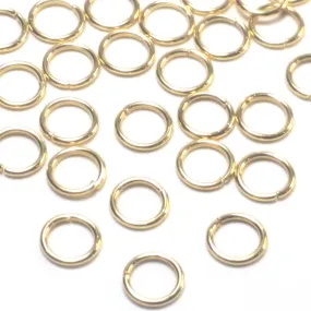 Gold Stainless Jump Rings, 6x0.8mm, 4.4mm Inside Diameter, 20 gauge, Closed Unsoldered, Lot Size 100