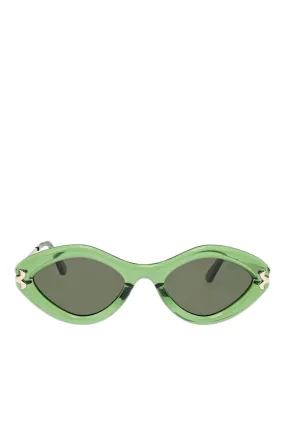 Green Acetate Sculptural Sunglasses