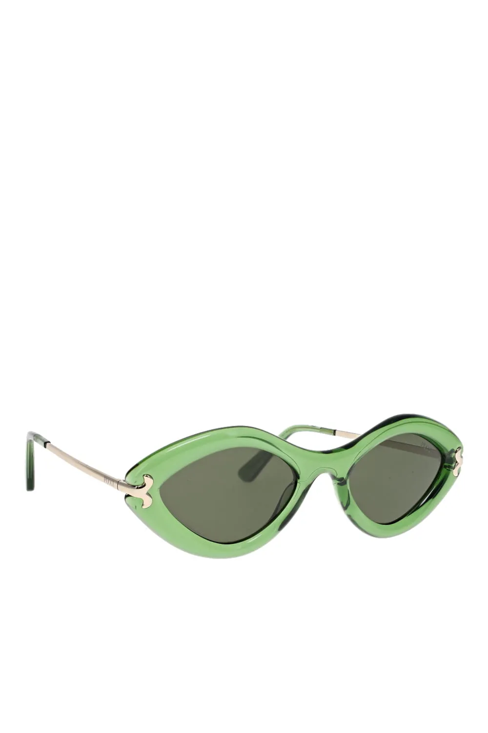 Green Acetate Sculptural Sunglasses