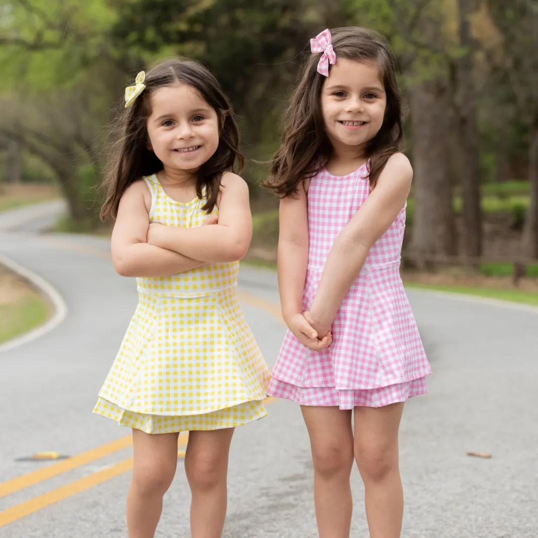 Hair Bow - Pink Gingham