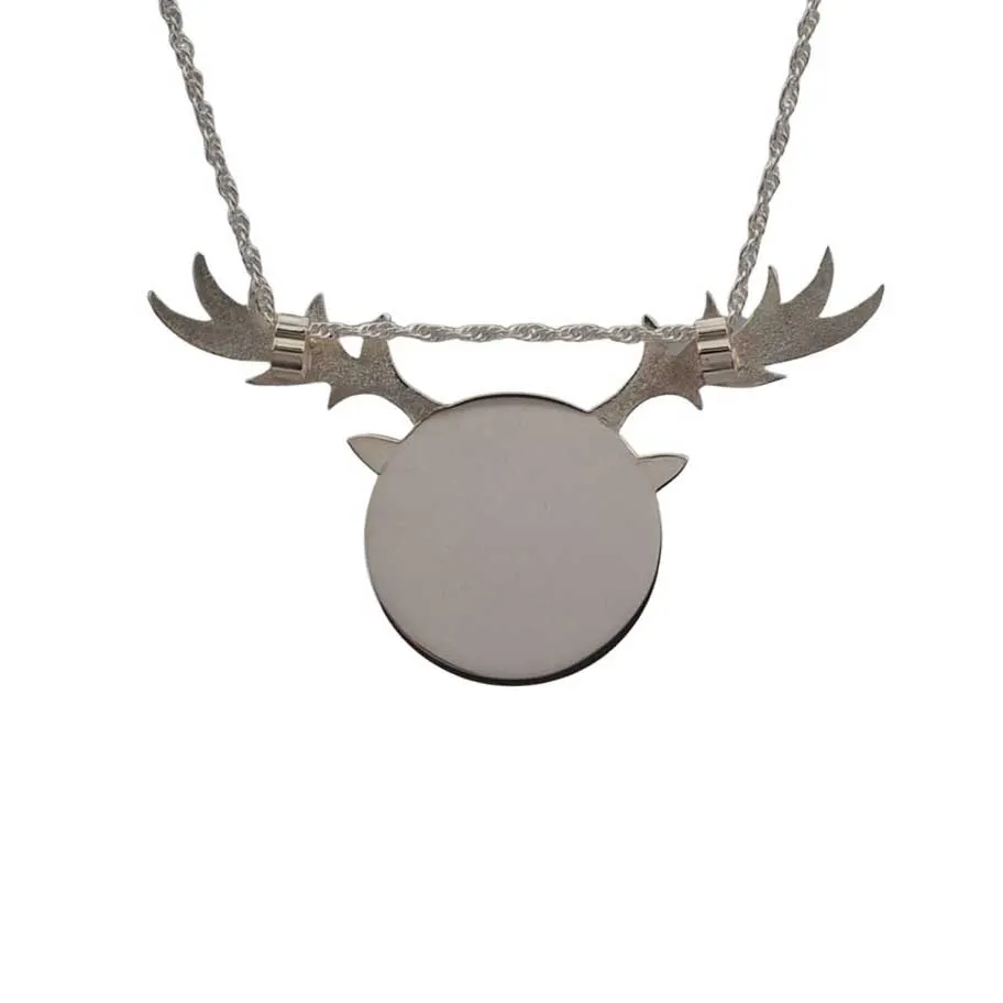 Handmade Sterling Silver Christmas Reindeer Necklace Personalised