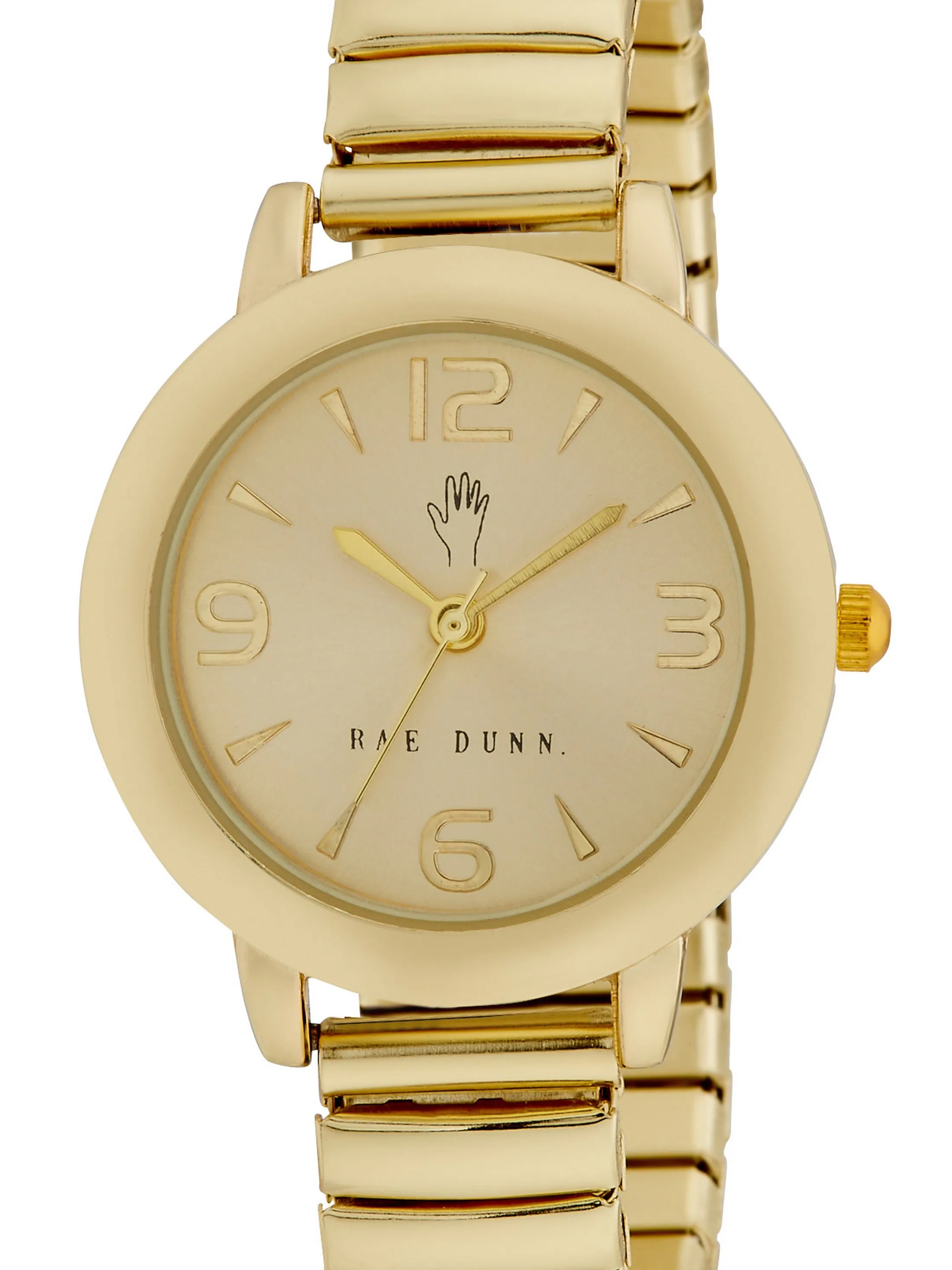 HEATHER Round Face Expandable Bracelet Watch in Gold, 30mm