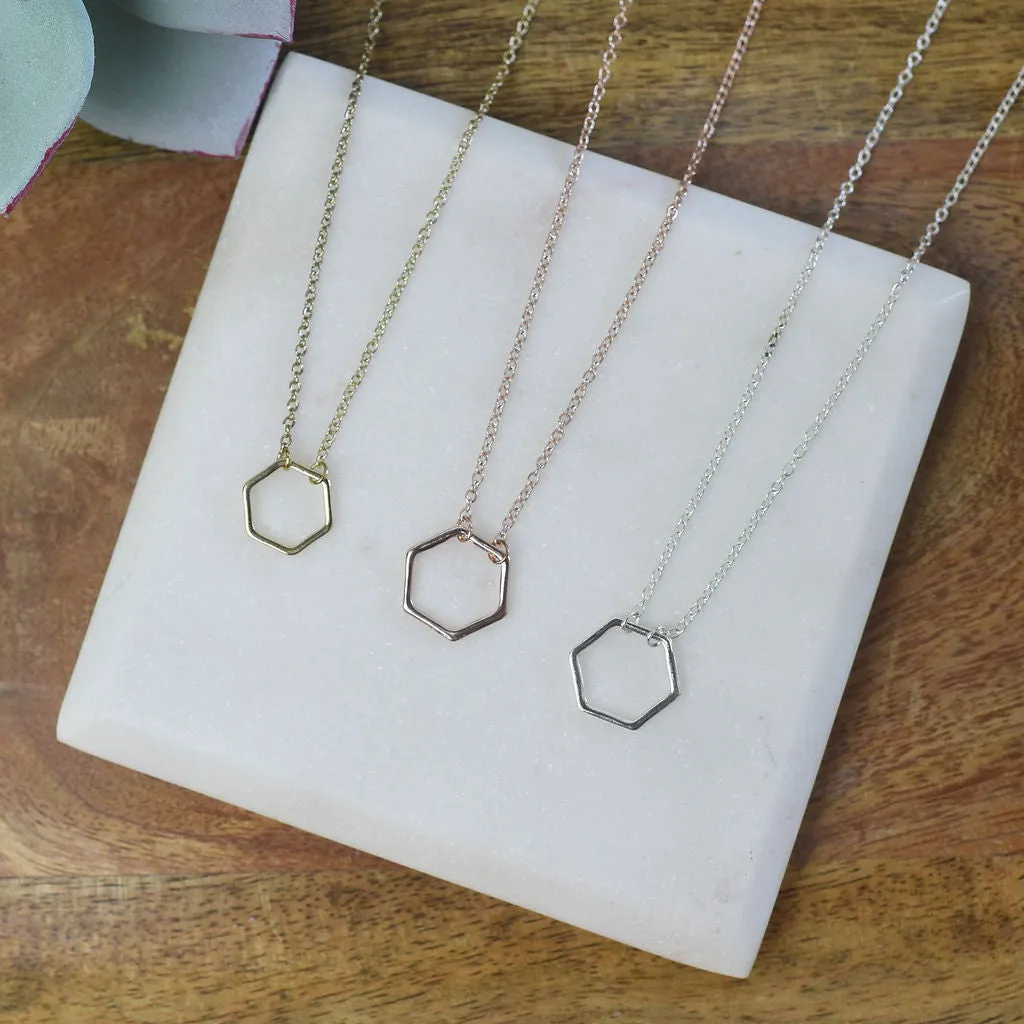 Hexagon Pendant Necklace