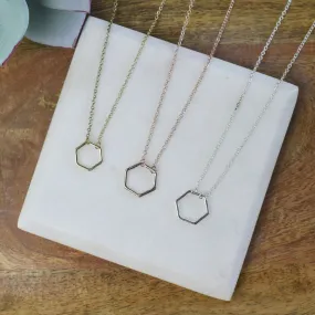 Hexagon Pendant Necklace