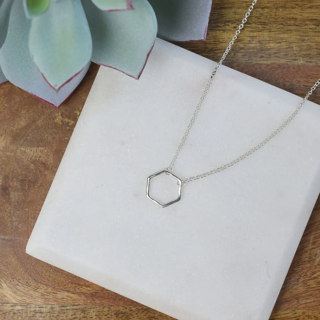 Hexagon Pendant Necklace