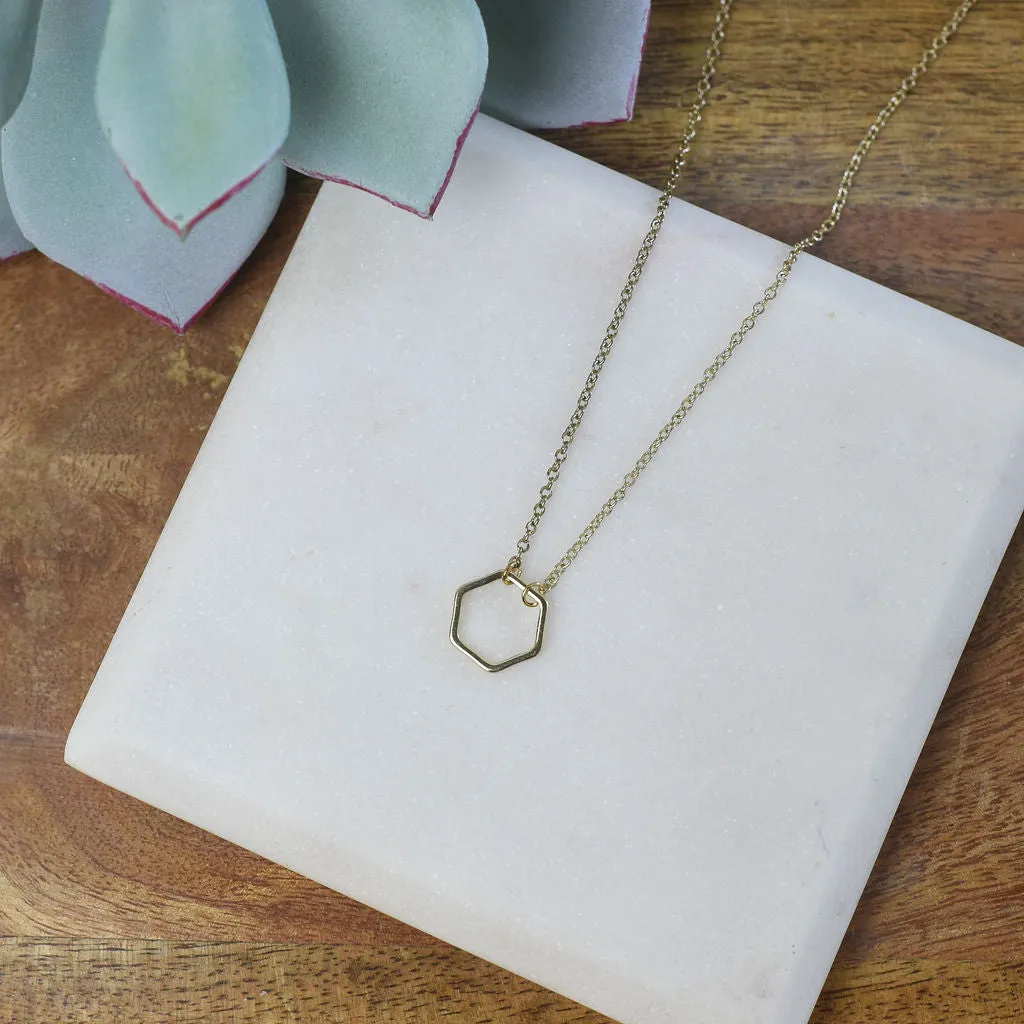 Hexagon Pendant Necklace