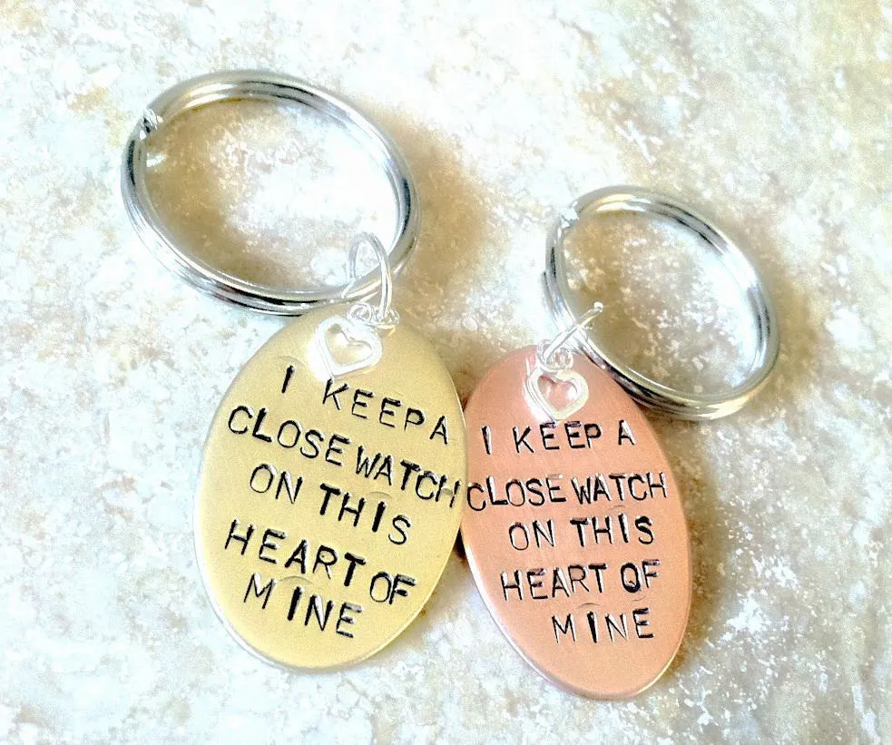 I Keep A Close Watch On This Heart Of Mine, Close Watch Keychain, Johhny Cash Keychain, Keep a Close Watch, gifts for him and her