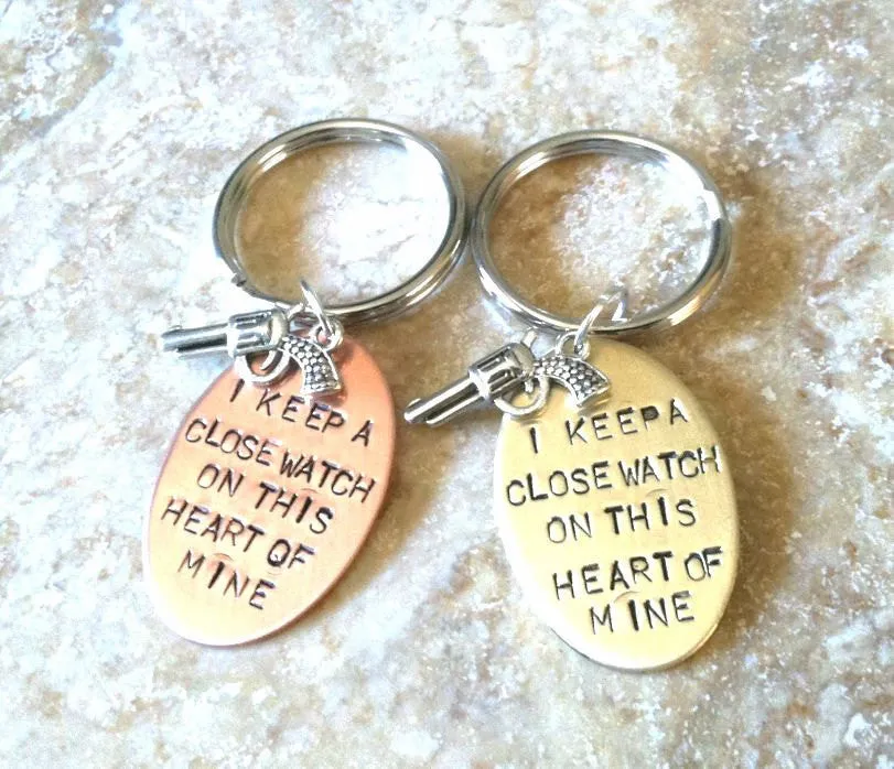 I Keep A Close Watch On This Heart Of Mine, Close Watch Keychain, Johhny Cash Keychain, Keep a Close Watch, gifts for him and her