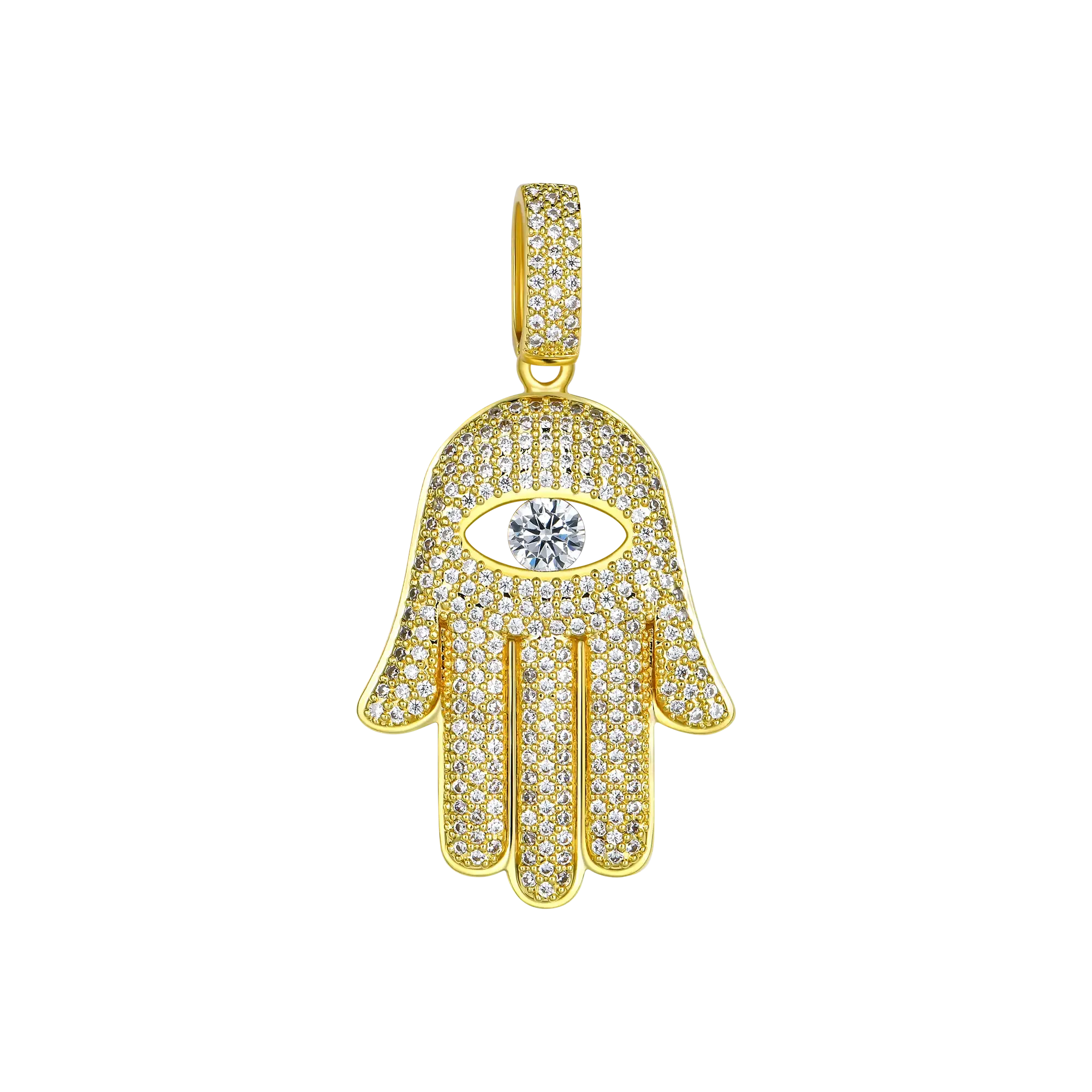 Iced Hamsa Pendant