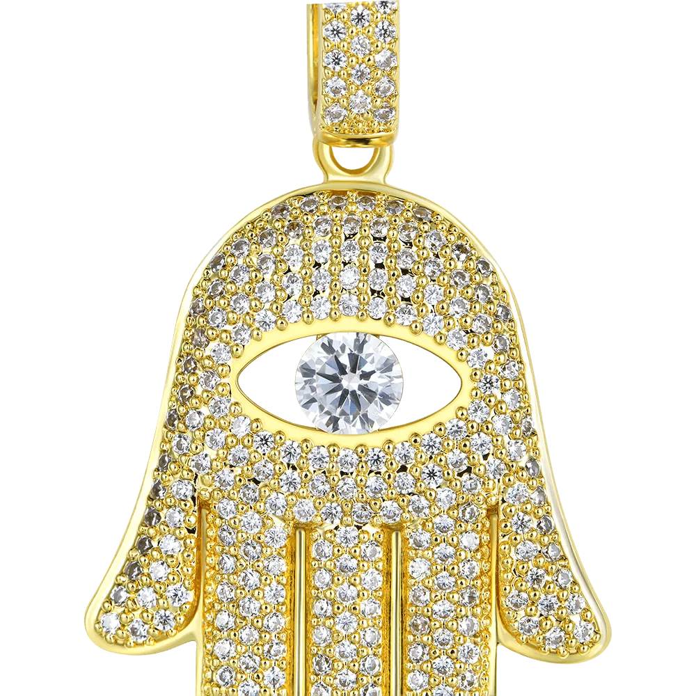 Iced Hamsa Pendant