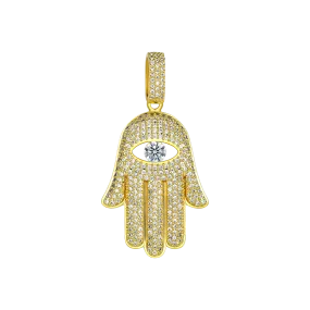 Iced Hamsa Pendant