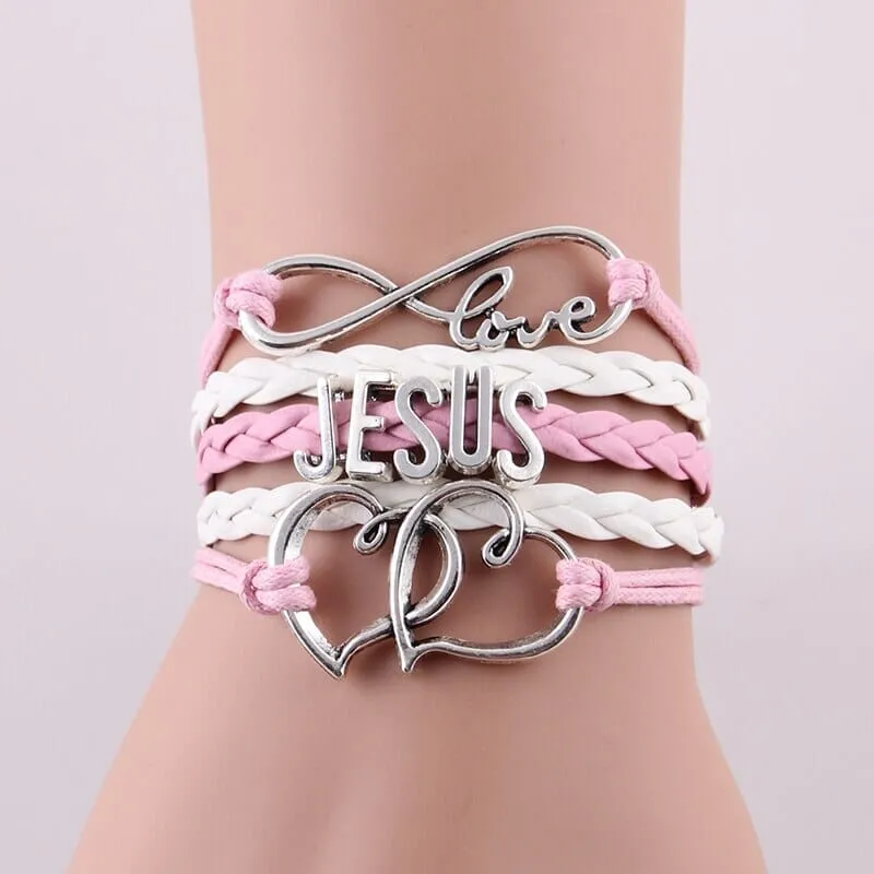 Infinity Love WWJD Heart Charm Bracelet