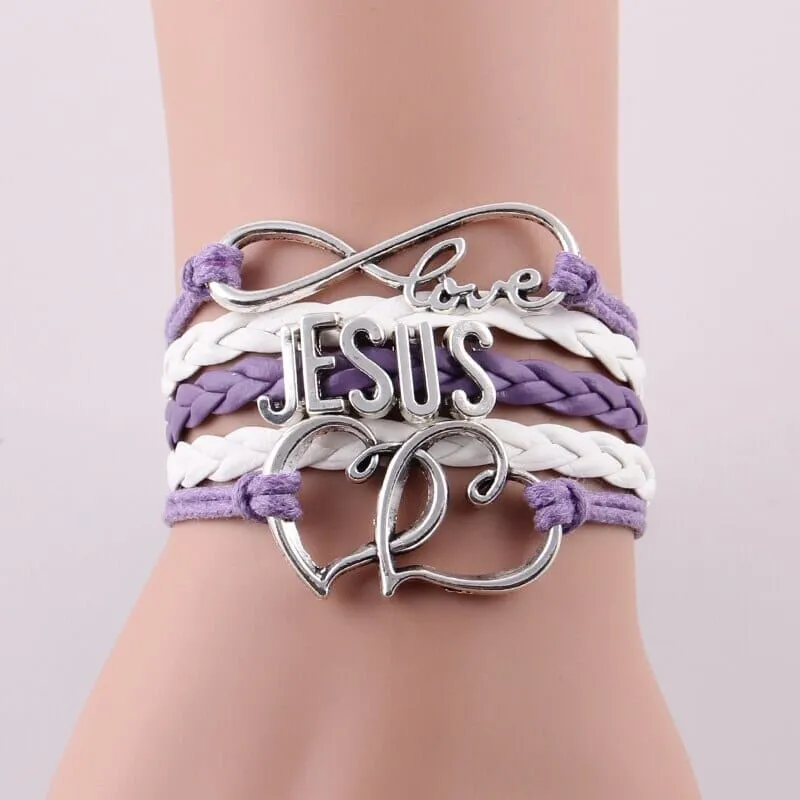 Infinity Love WWJD Heart Charm Bracelet