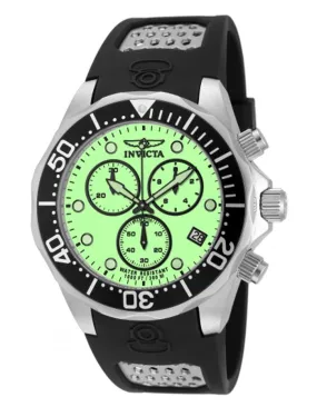 INVICTA Mens Pro-Diver Chronograph Watch - Stainless Steel - Green Dial - Date