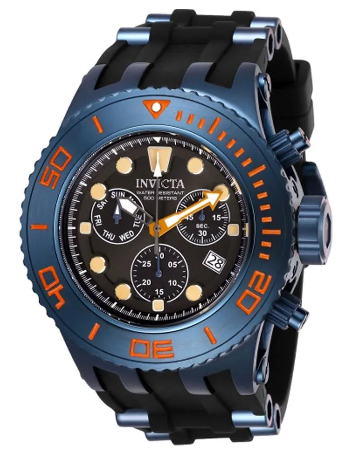 INVICTA Mens Subaqua Specialty Watch - Blue Metal - Black Silicone - 500M