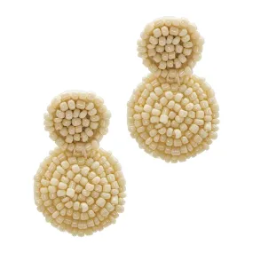 Ivory Drop Circle Bead Earrings