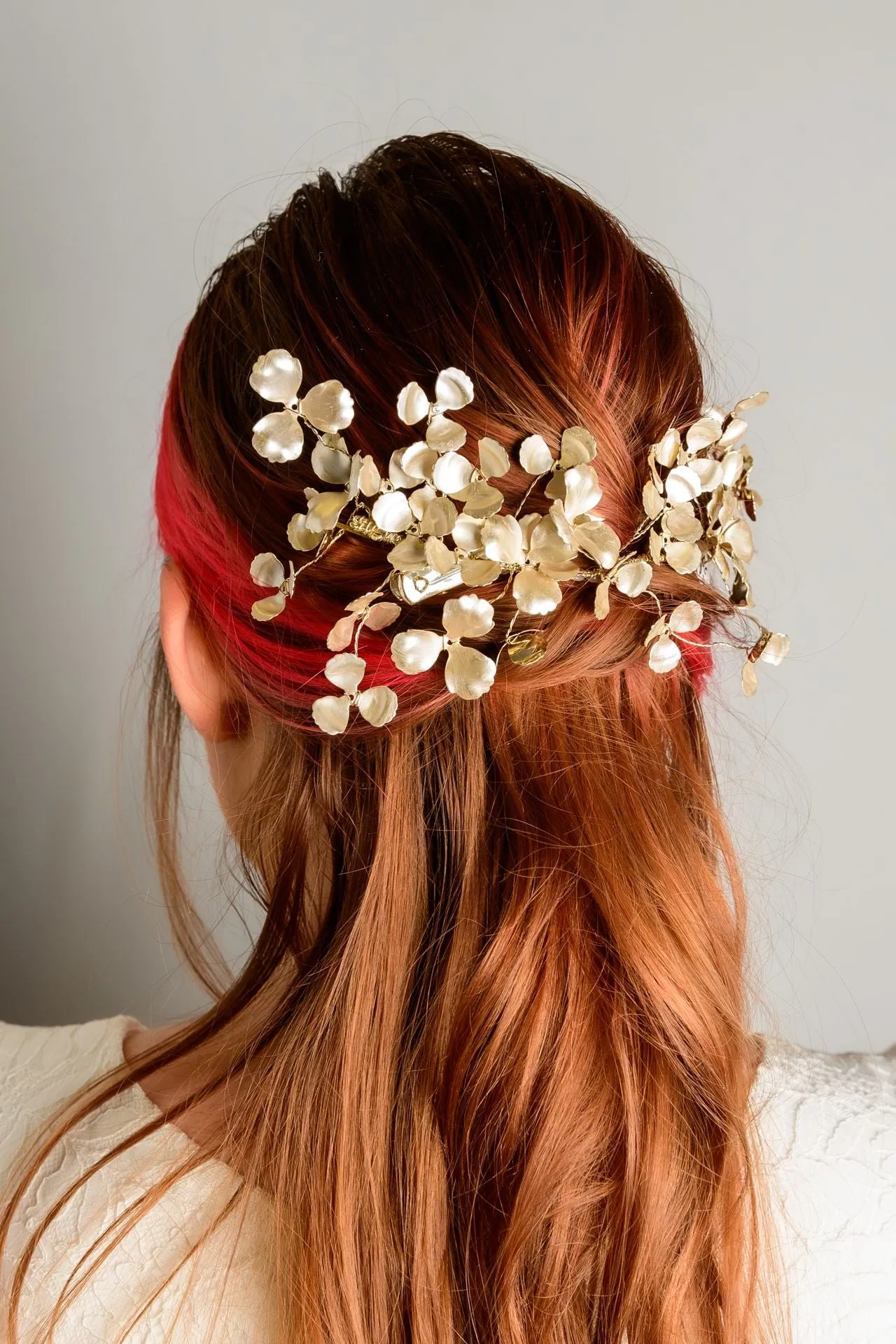 Ivory Floral Hair Clip