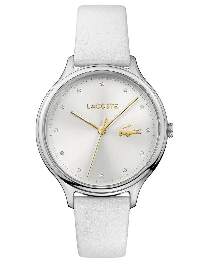 Lacoste Ladies Constance Watch - Stainless Steel - Swarovski - Pearlized Leather