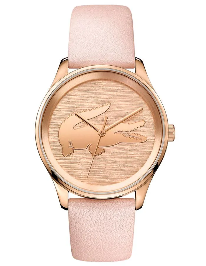 Lacoste Ladies Victoria Fashion Watch - Rose Gold Tone - Pink Leather Strap