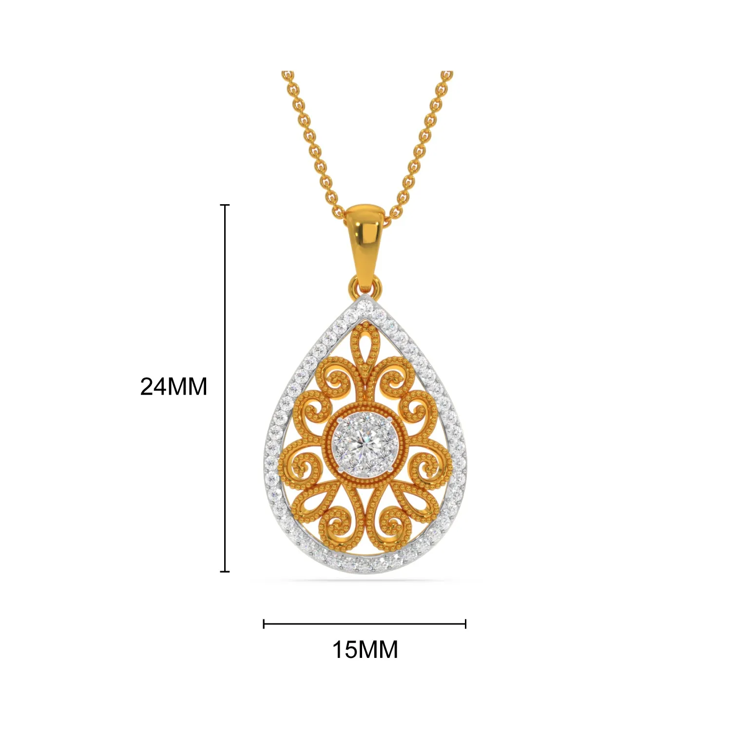 Miligrain Drop Pendant