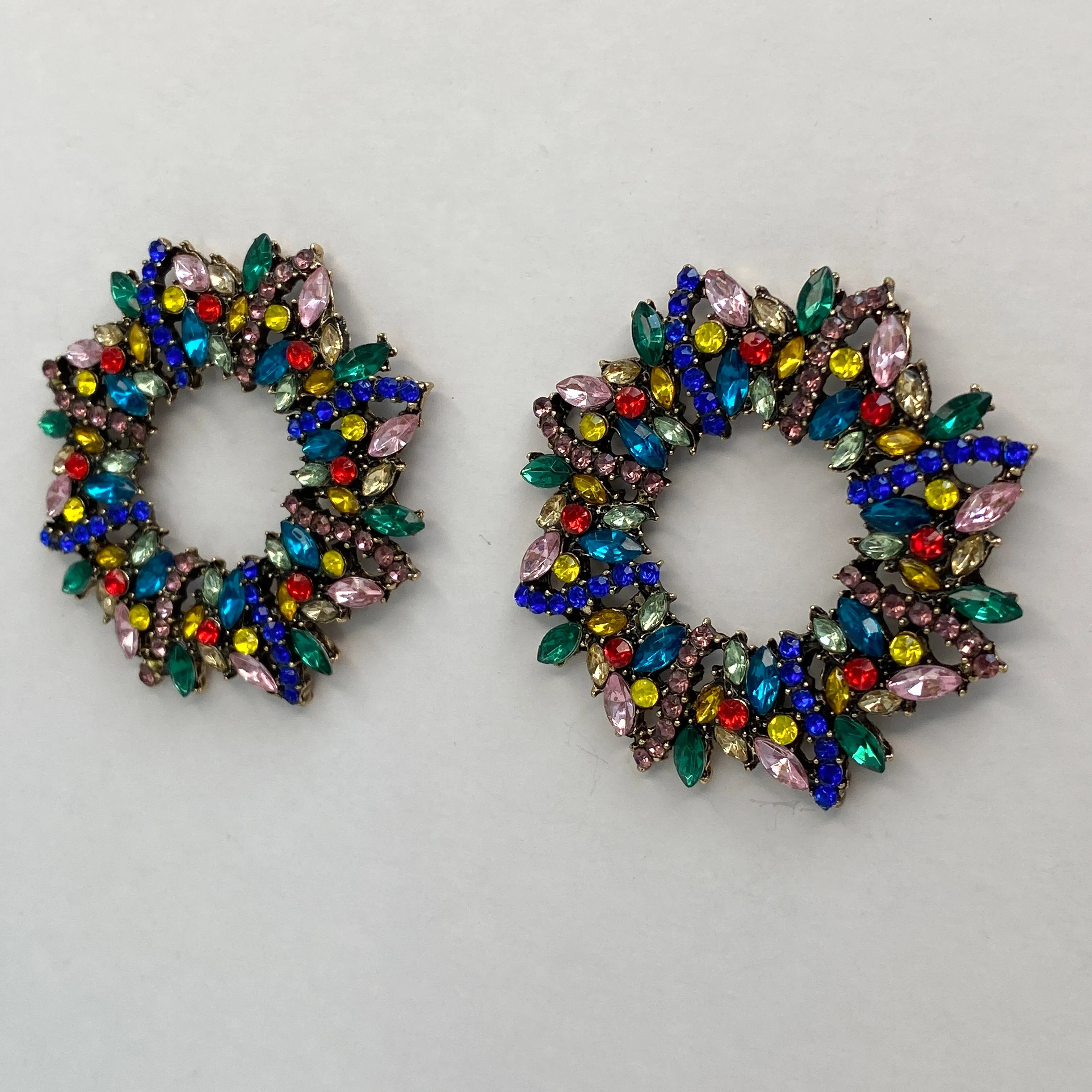 MIRA Large Multicoloured (Royal Blue/ Pink) Stud Earrings