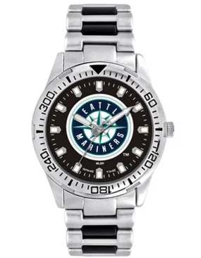 MLB Mens Seattle Mariners Heavy Hitter Watch - Bracelet Strap - Color Logo