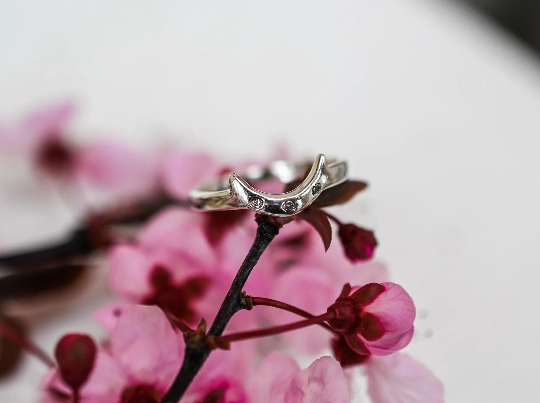 Moon, or Chevron Silver Stacking Rings