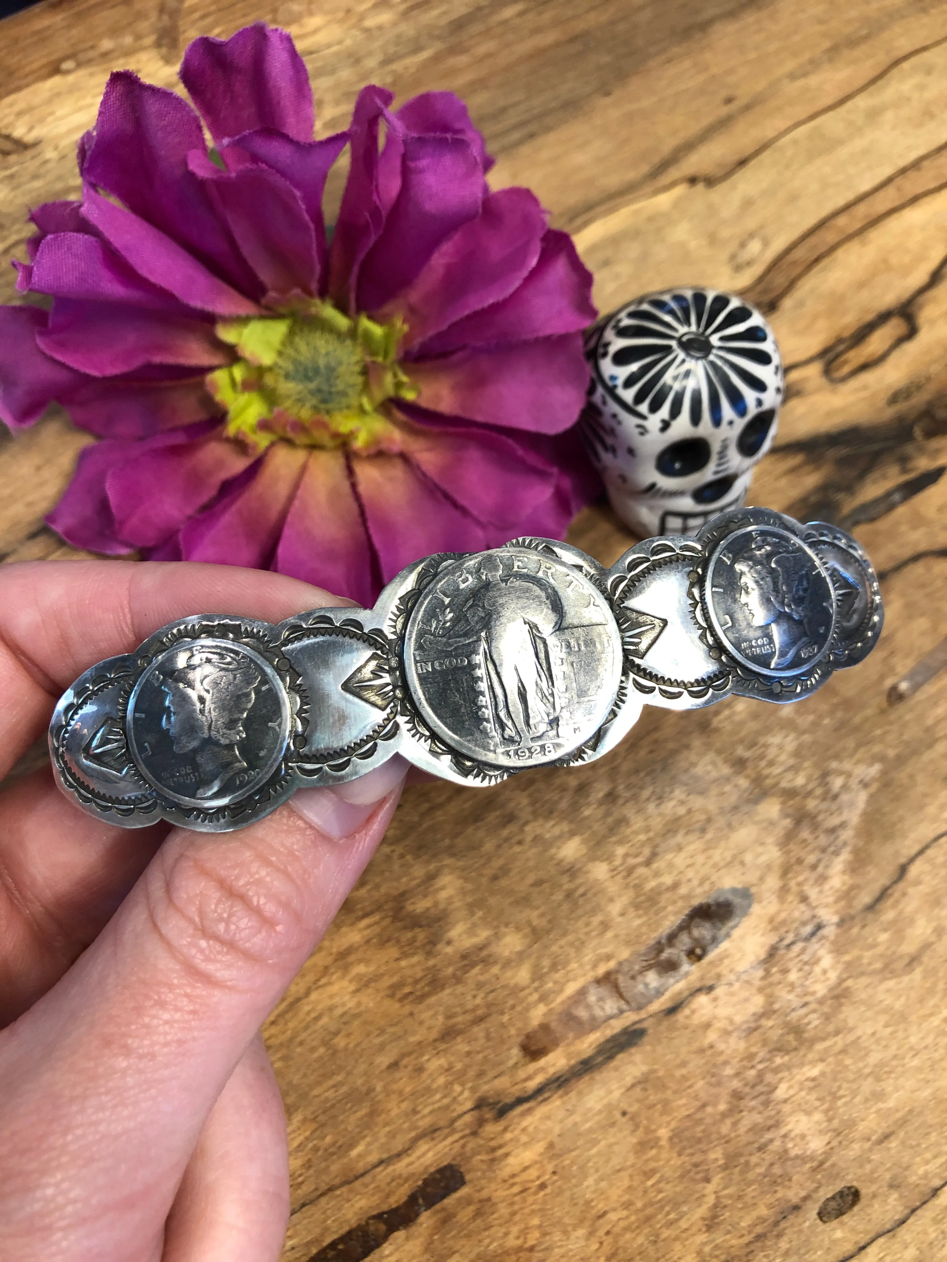 Multi Coin Hair Barrette