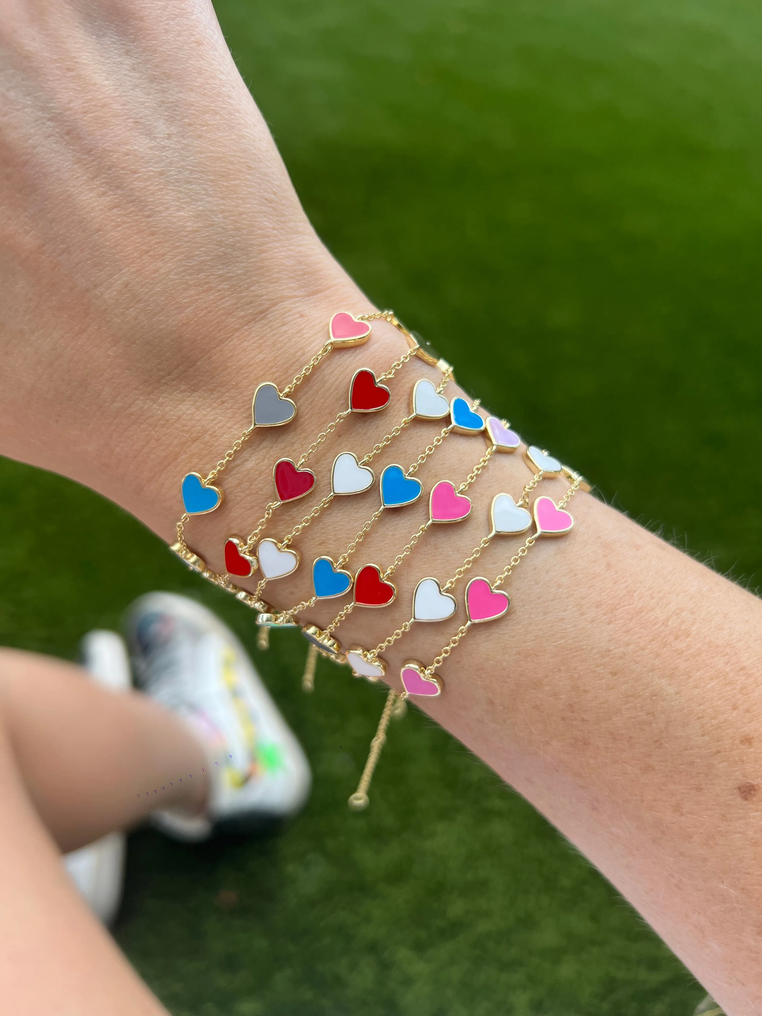 Multi Enamel Heart Bracelets