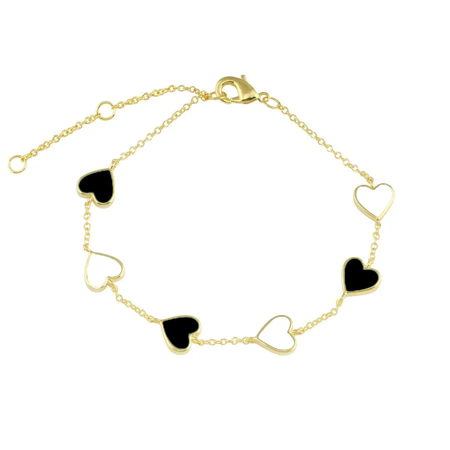 Multi Enamel Heart Bracelets