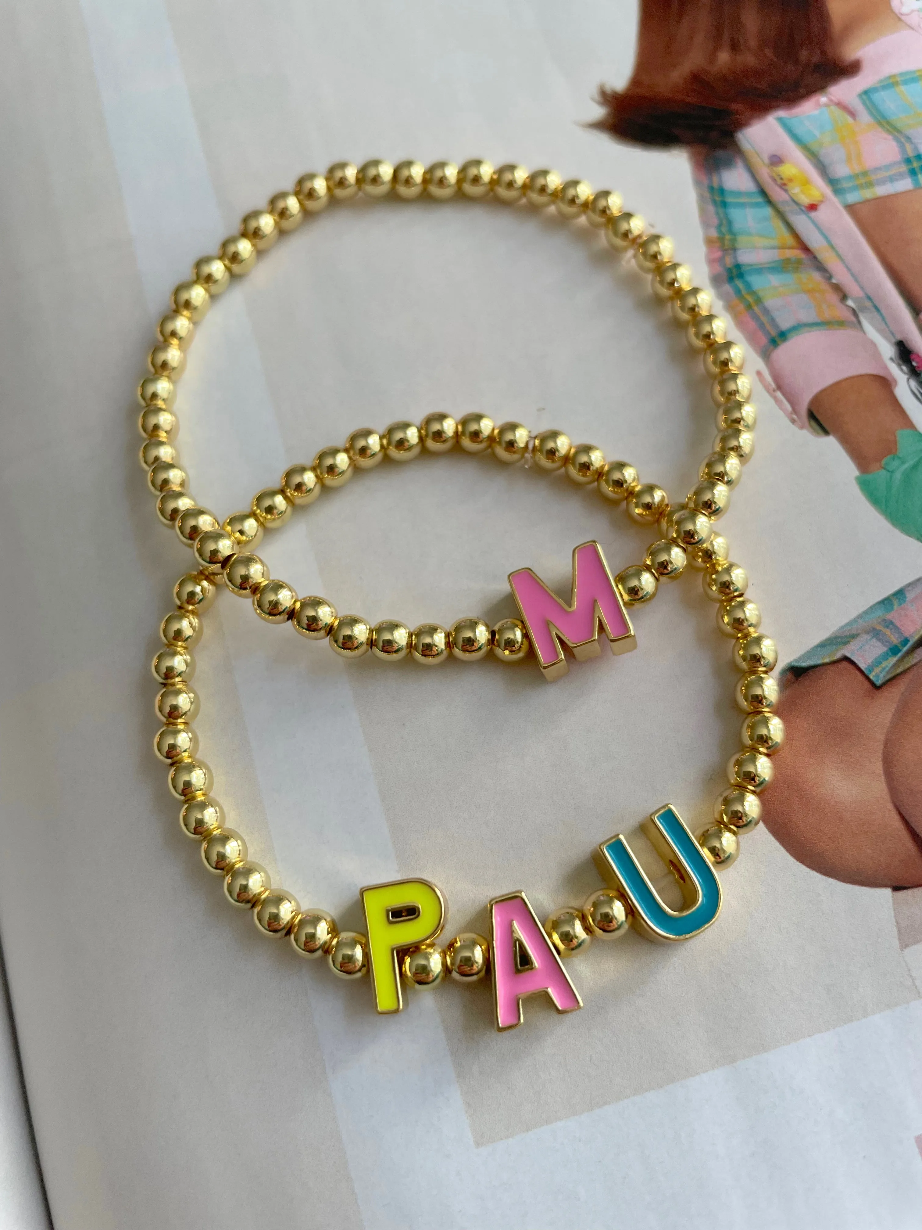 Multicolored letters custom bracelets