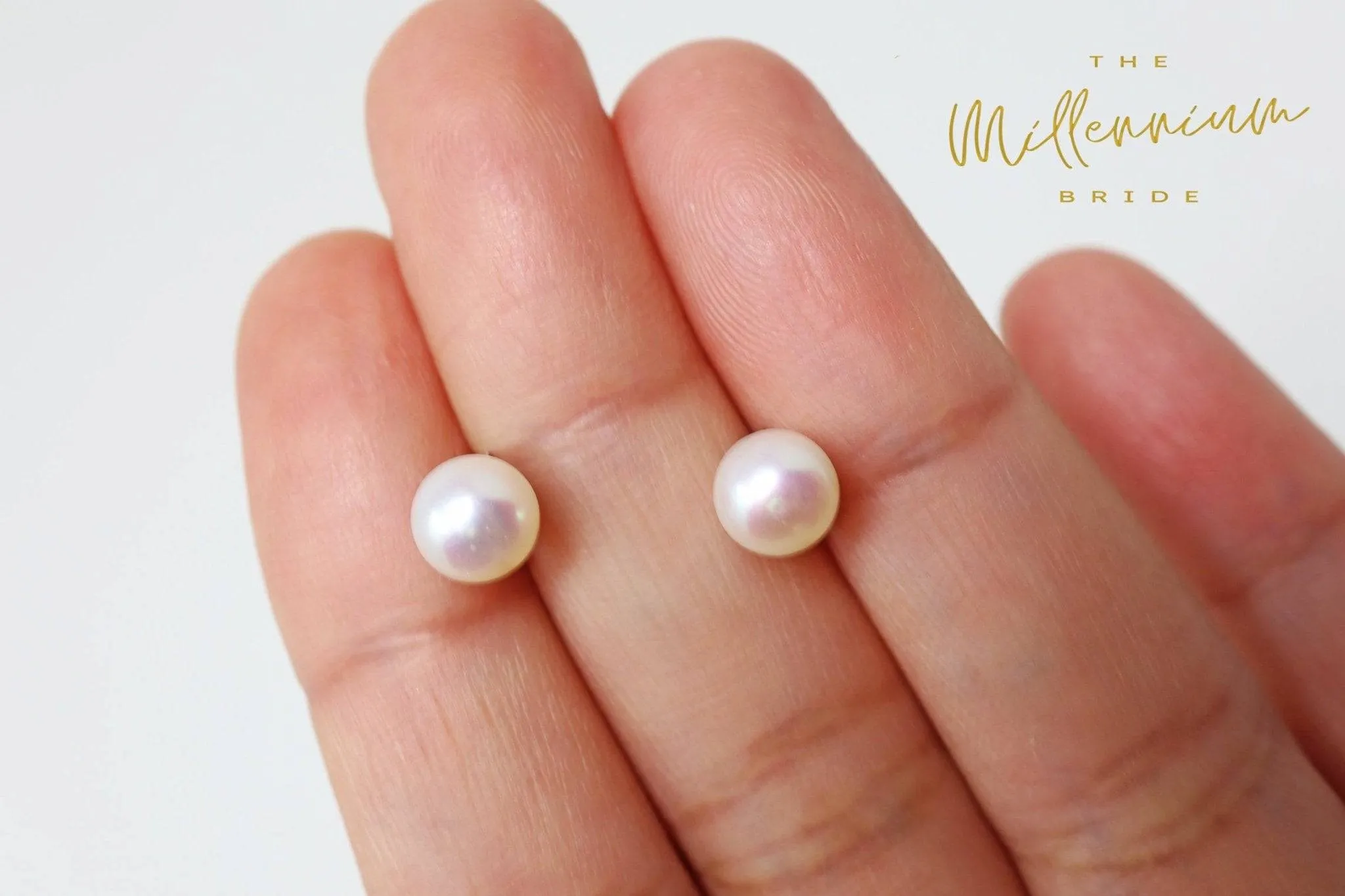 Natural Freshwater Pearl Stud Earrings, Wedding Earrings, Bride Stud Earrings, Dainty Earrings, Pearl stud earrings