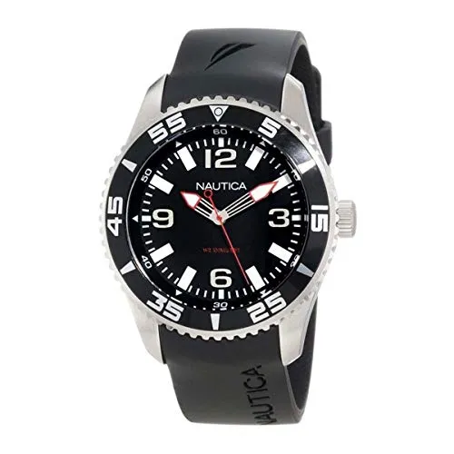 Nautica Dual Strap Mens Watch Black/Orange Box Set N11562G