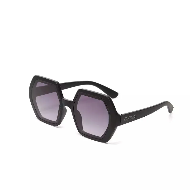 Okkia  - EMMA Hexagon Sunglasses - Black