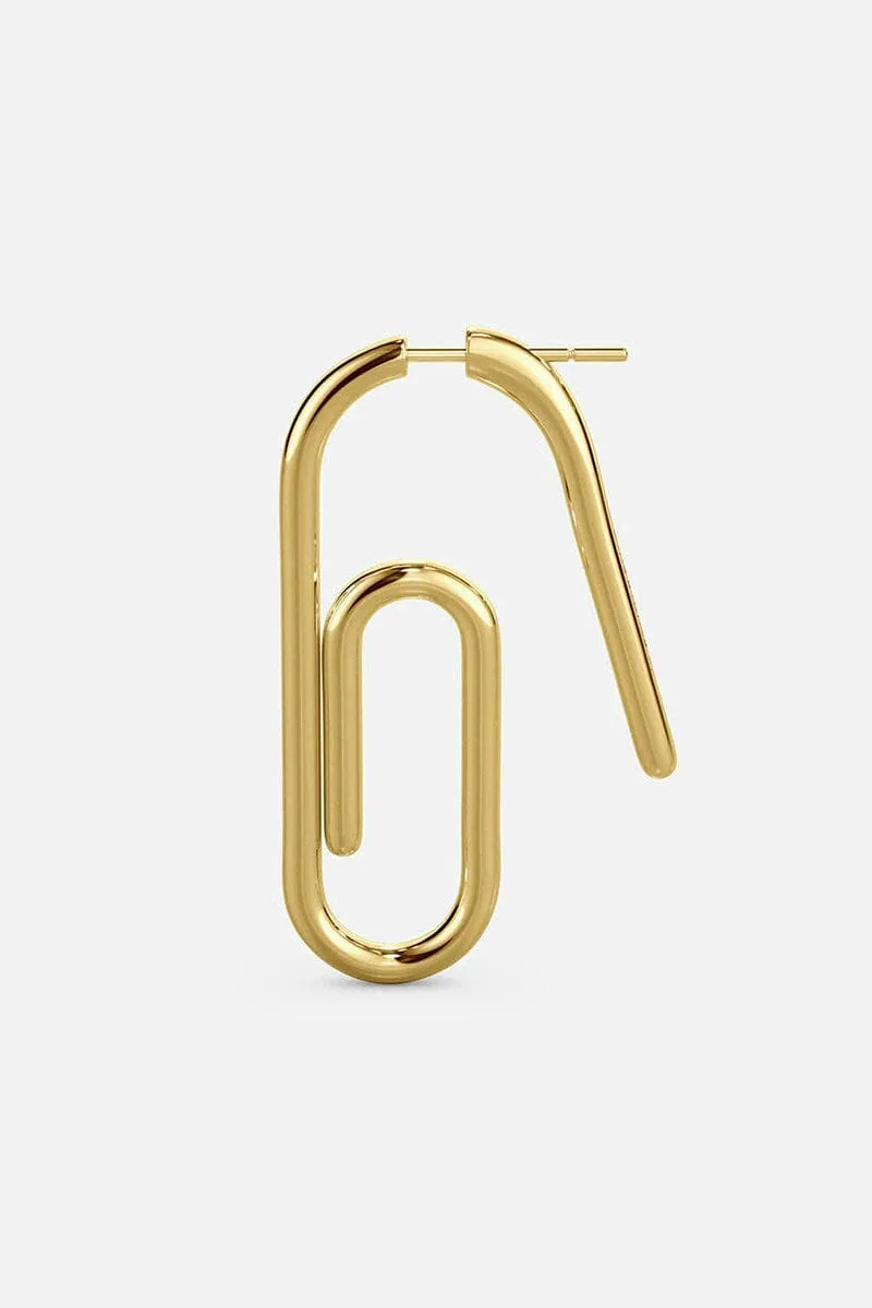 Paper Clip Earring - Gold