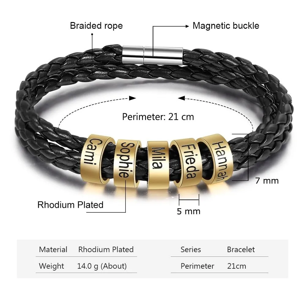 Personalized Multilayer Leather Bracelets For Men