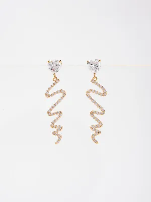 Pricilla Snake CZ Diamond Drop Earrings