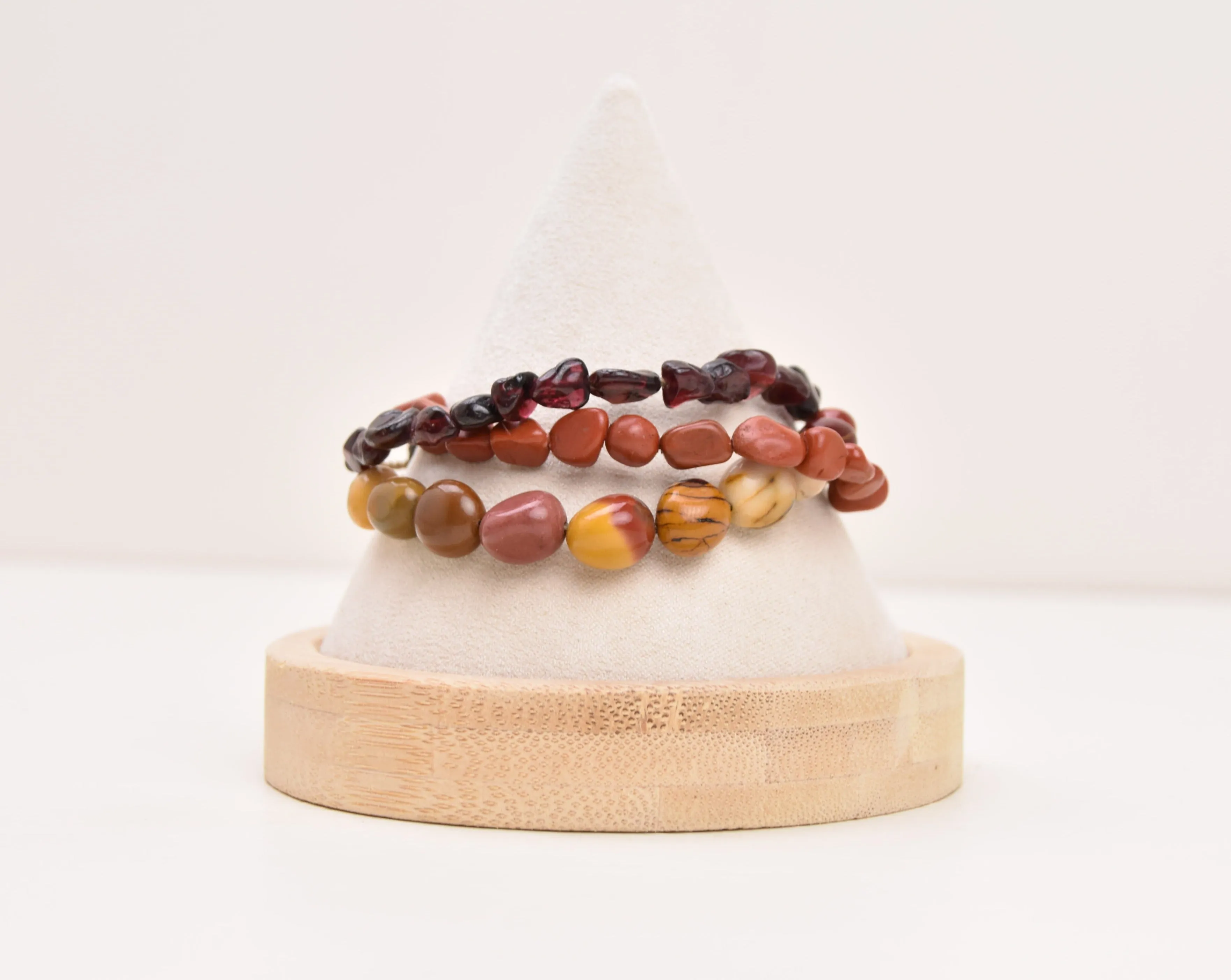 Red Tones - Pebble Bracelets