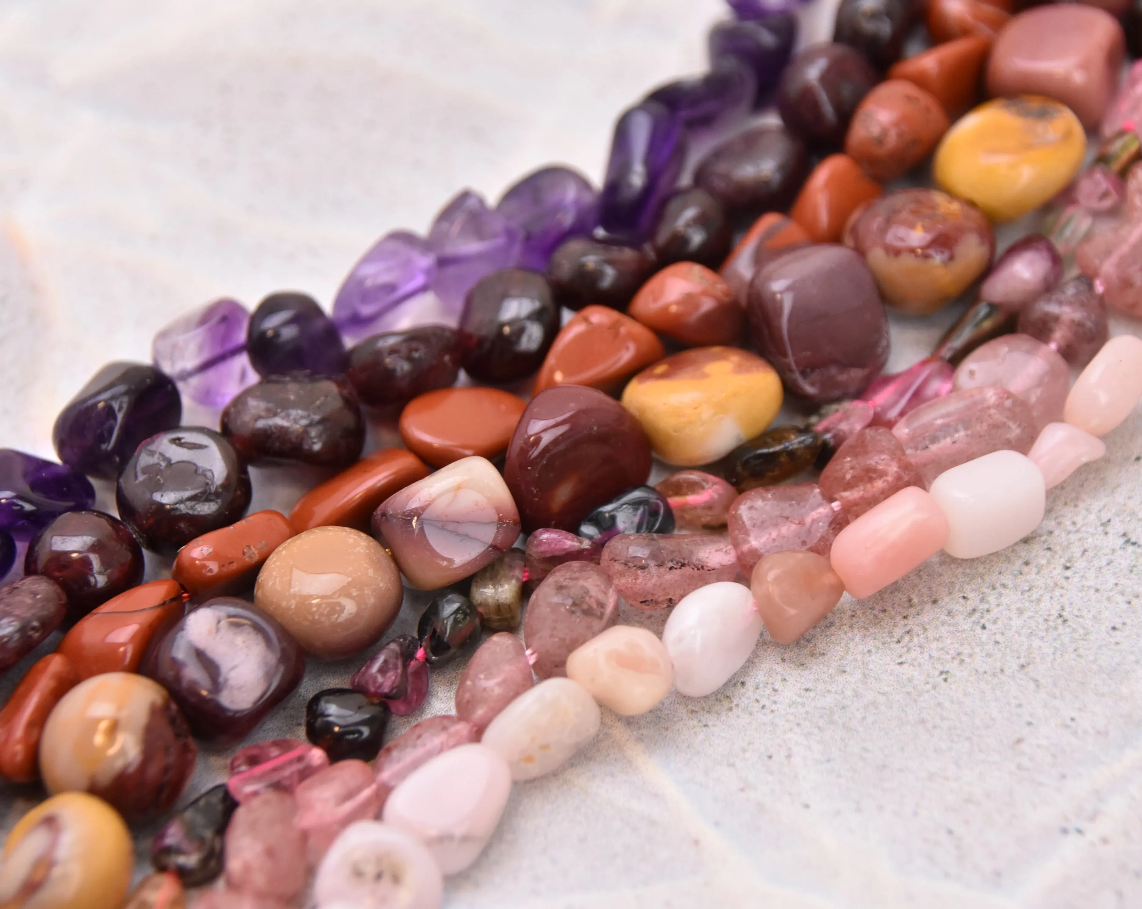 Red Tones - Pebble Bracelets