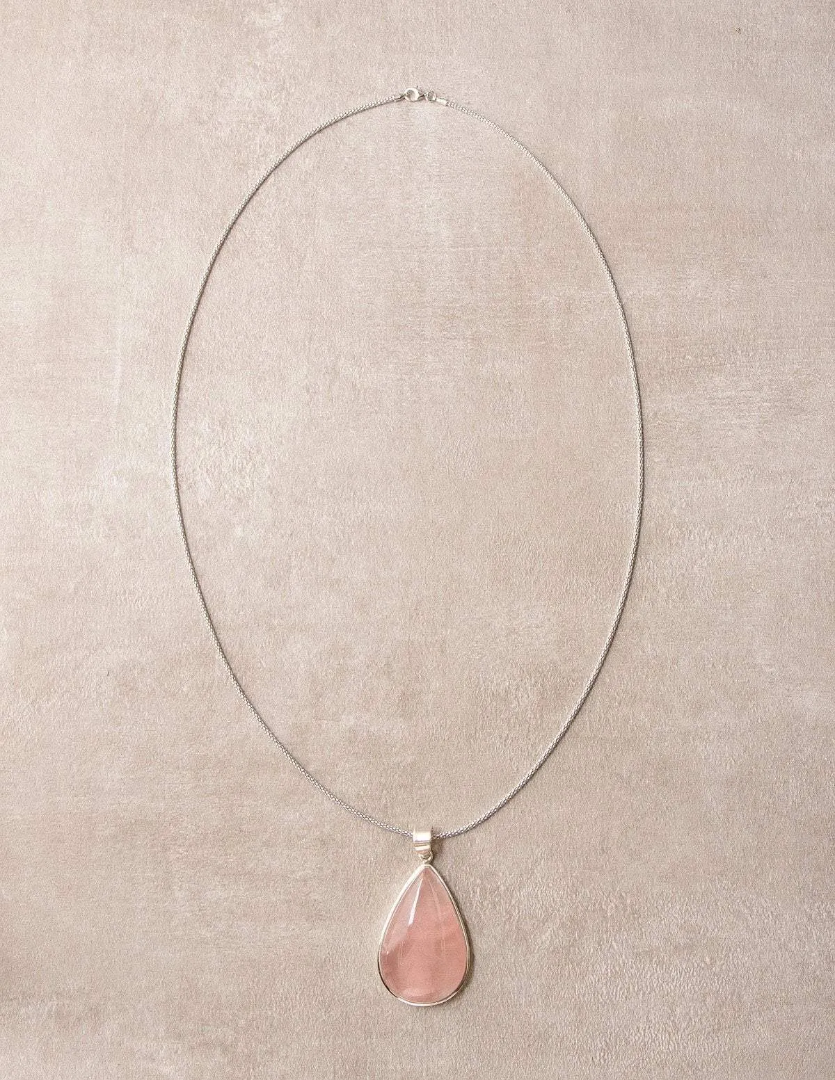 Rose Quartz Teardrop Pendant